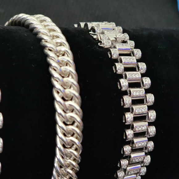 BRACELETS - REAL 925 STERLING SILVER - Picture 3 of 12